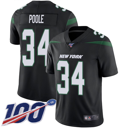 New York Jets Limited Black Youth Brian Poole Alternate Jersey NFL Football #34 100th Season Vapor Untouchable